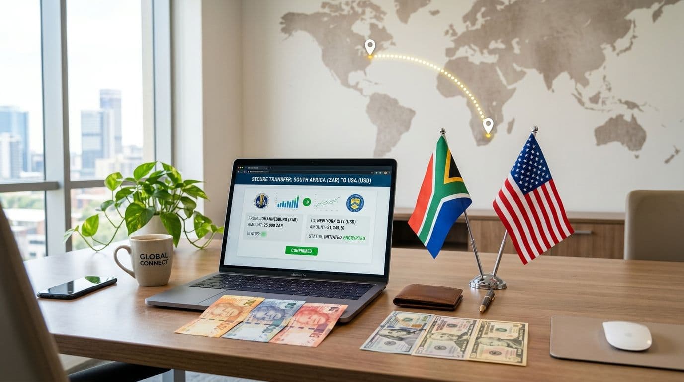 Featured image for blog post: How to Send Money to USA from South Africa: A Business Guide